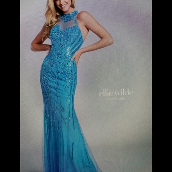 ellie wilde Dresses & Skirts - NWT Ellie Wilde by Mon Cherie style EW117099 turquoise 8